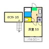 イースト 1Kの間取り