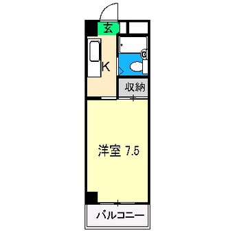 間取図 高知市電駅前線・桟橋線/桟橋通二丁目駅 徒歩8分 2階 築40年