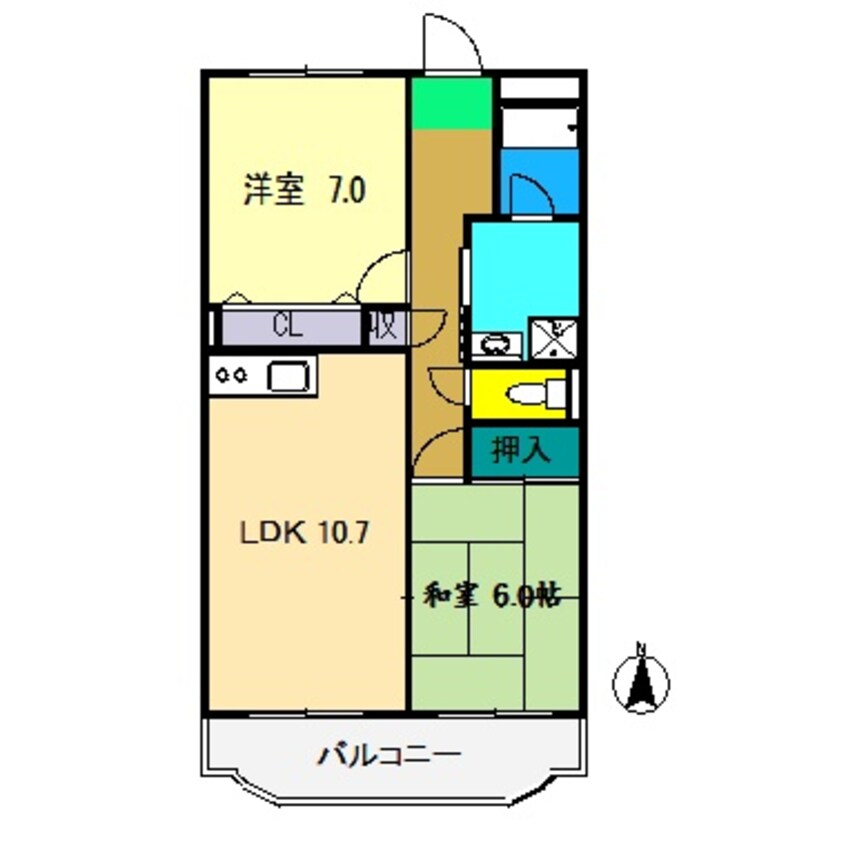 間取図 ハイツ鹿持