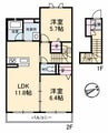 シャーメゾン 爽 2LDKの間取り