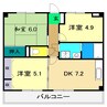 フィネス秦南 3DKの間取り