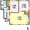 セジュールセントレ 2LDKの間取り