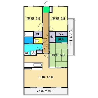 間取図 ユニテ・ラ・メールⅡ