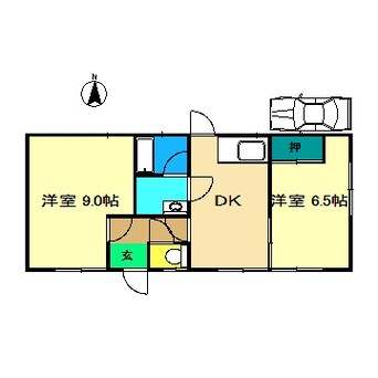 間取図 高知市電ごめん線・伊野線/文珠通駅 徒歩8分 1階 築47年