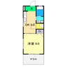 カーサブライト 1Kの間取り