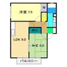 ハイツフルール 2LDKの間取り