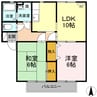 アムール D棟 2LDKの間取り