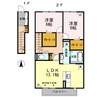 福井ガーデンハイツ B棟 2LDKの間取り