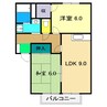 ラピスハイネス 2LDKの間取り
