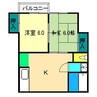 第3コーポ高埇 2DKの間取り