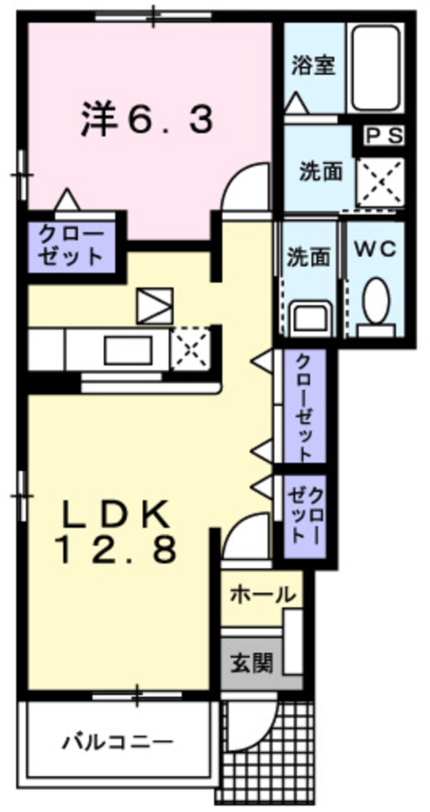 間取図 ヴィヴァ－チェ　Ｂ