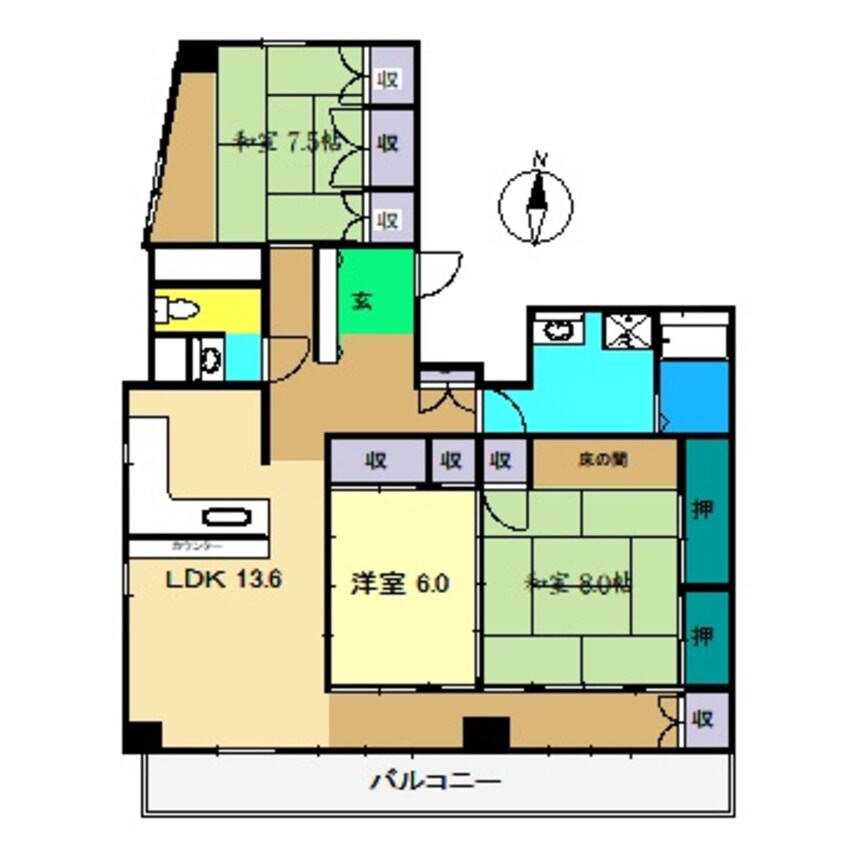 間取図 土讃線/高知駅 徒歩5分 2階 築41年