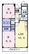 ソレイユ神田 2LDKの間取り