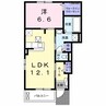 グリーンビュー土佐Ⅲ 1LDKの間取り