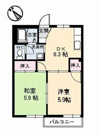 間取図 サンライズ伊藤 B棟