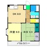 あざみのスクエア 2DKの間取り