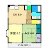 あざみのスクエア 2DKの間取り