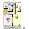 ビレッジ北久保 C棟 1LDKの間取り