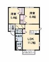 シャーメゾン・みさと 2LDKの間取り
