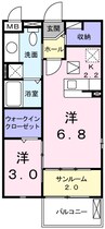 アパートメントＹ　Ａ 1LDKの間取り