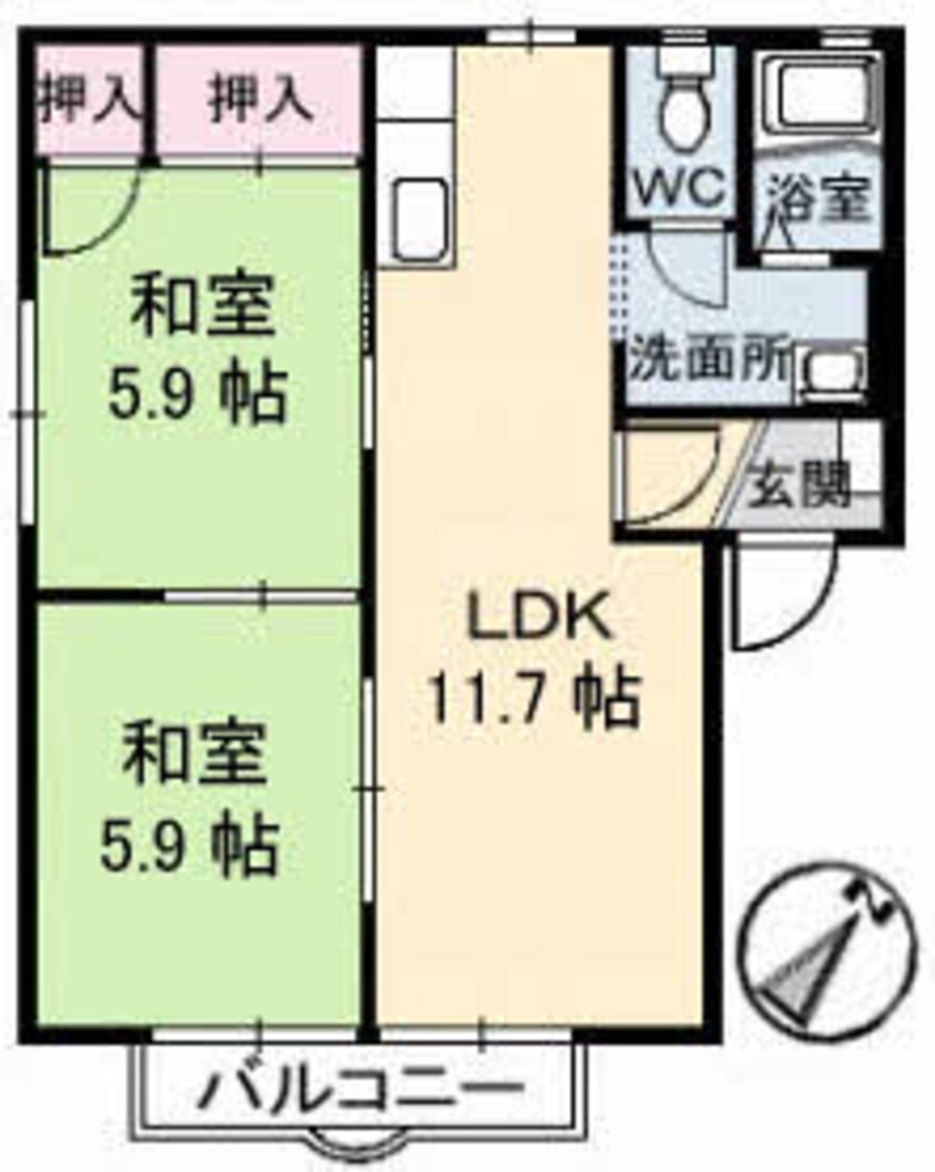 間取図 グリーンサイド湯山