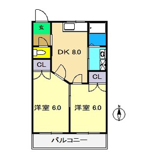 間取図 土讃線/高知駅 徒歩11分 6階 築34年