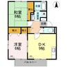 ハイツセリュー Ⅲ棟 2DKの間取り