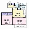 マンダリ－ナＴ・２　Ｂ 2DKの間取り