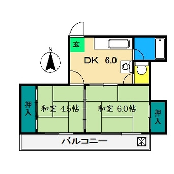 間取図 高知市電ごめん線・伊野線/上町二丁目駅 徒歩4分 1階 築43年