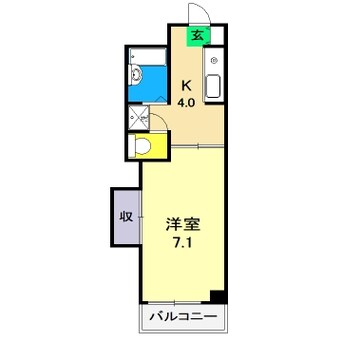 間取図 高知市電ごめん線・伊野線/舟戸駅 徒歩6分 1階 築32年
