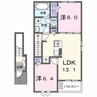 フルールⅢ 2LDKの間取り