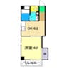 アルファイン高知 1DKの間取り