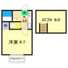 シティコート和泉 1Kの間取り