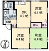 サンマリノ A棟 2LDKの間取り