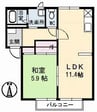 ファミール一柳 A棟 1LDKの間取り