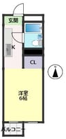 リヤンフォート･役知 1Kの間取り