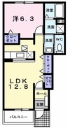 アルドーレ 1LDKの間取り