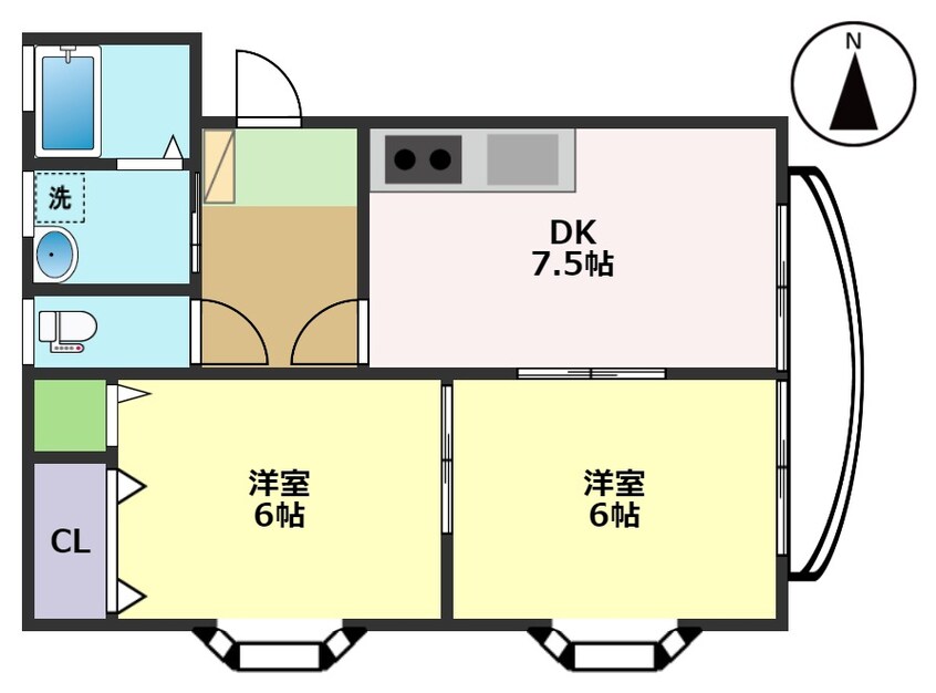 間取図 コーポ･ルクソール