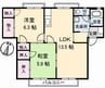 コーポウェルネス 2LDKの間取り