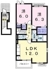 セレノアロッジオ 2LDKの間取り