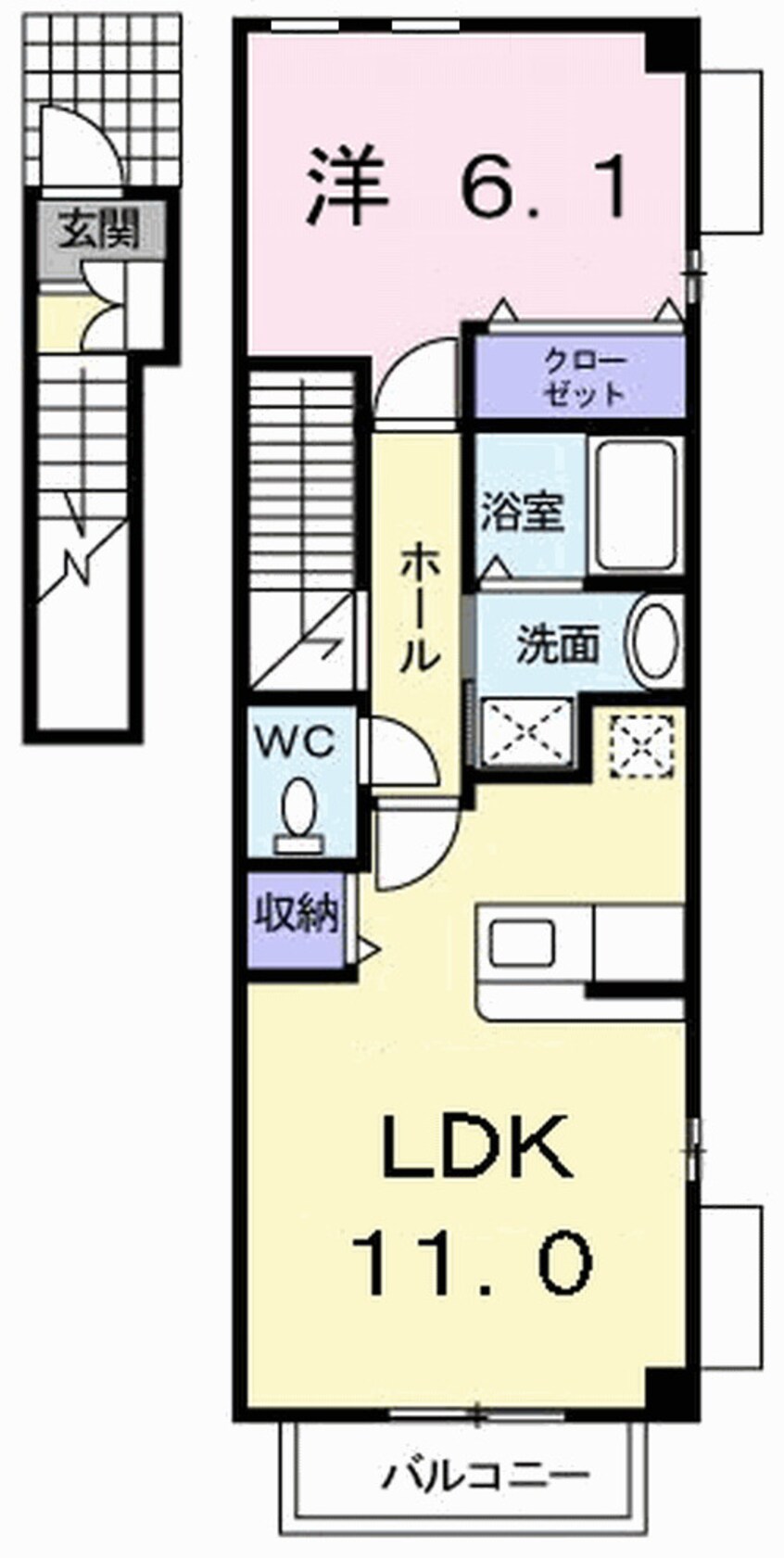 間取図 アルバ・ソーレ　Ｂ