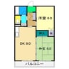 インペリアル西本Ⅱ 2LDKの間取り