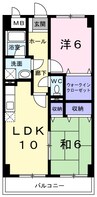 高埇マンション 2LDKの間取り