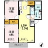 エスポワール A棟 2LDKの間取り