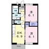 ハイツ・林 2DKの間取り