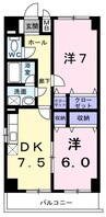 高埇マンション 2DKの間取り