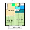 北川ハイツ Ⅰ 2DKの間取り