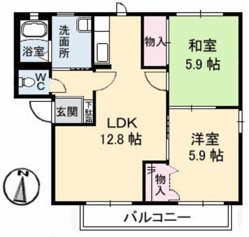 間取図 シャーメゾン西久万 B棟