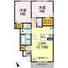 ヴァンヴェール大津 2LDKの間取り