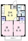 コーポアジュレ 2DKの間取り